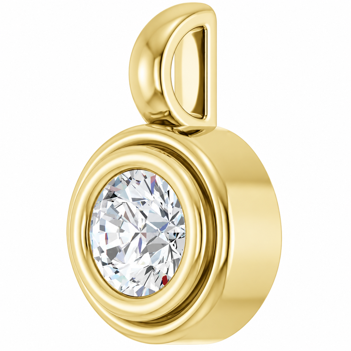 14K Round Disc Charm Necklace