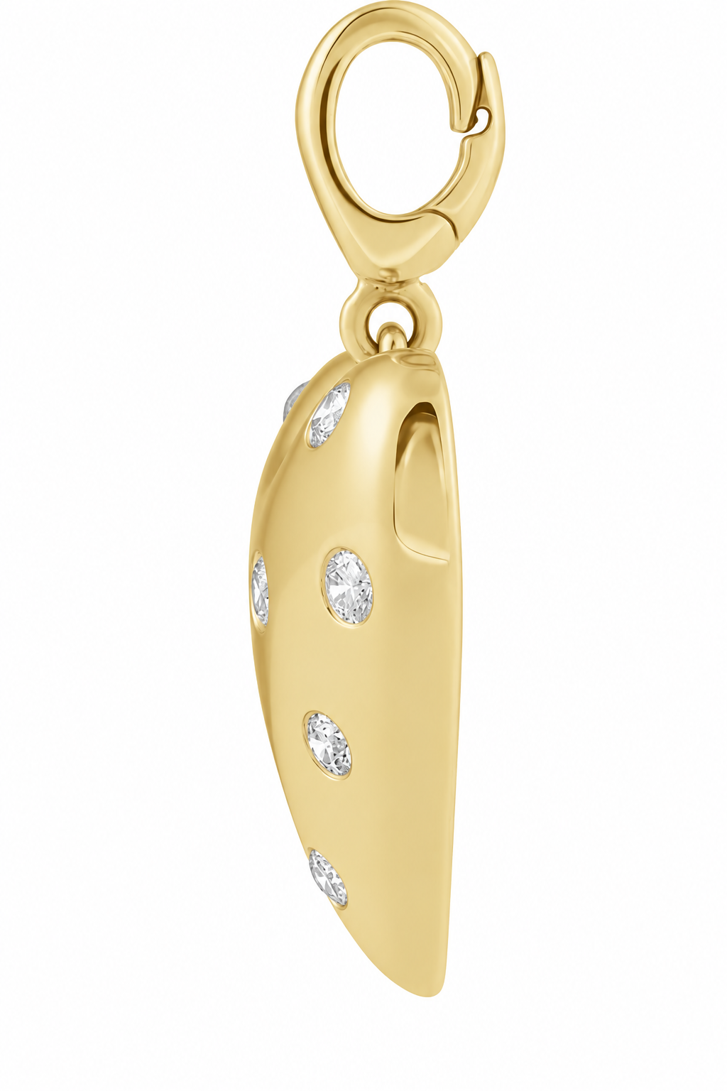14K Bombe Heart Charm Necklace