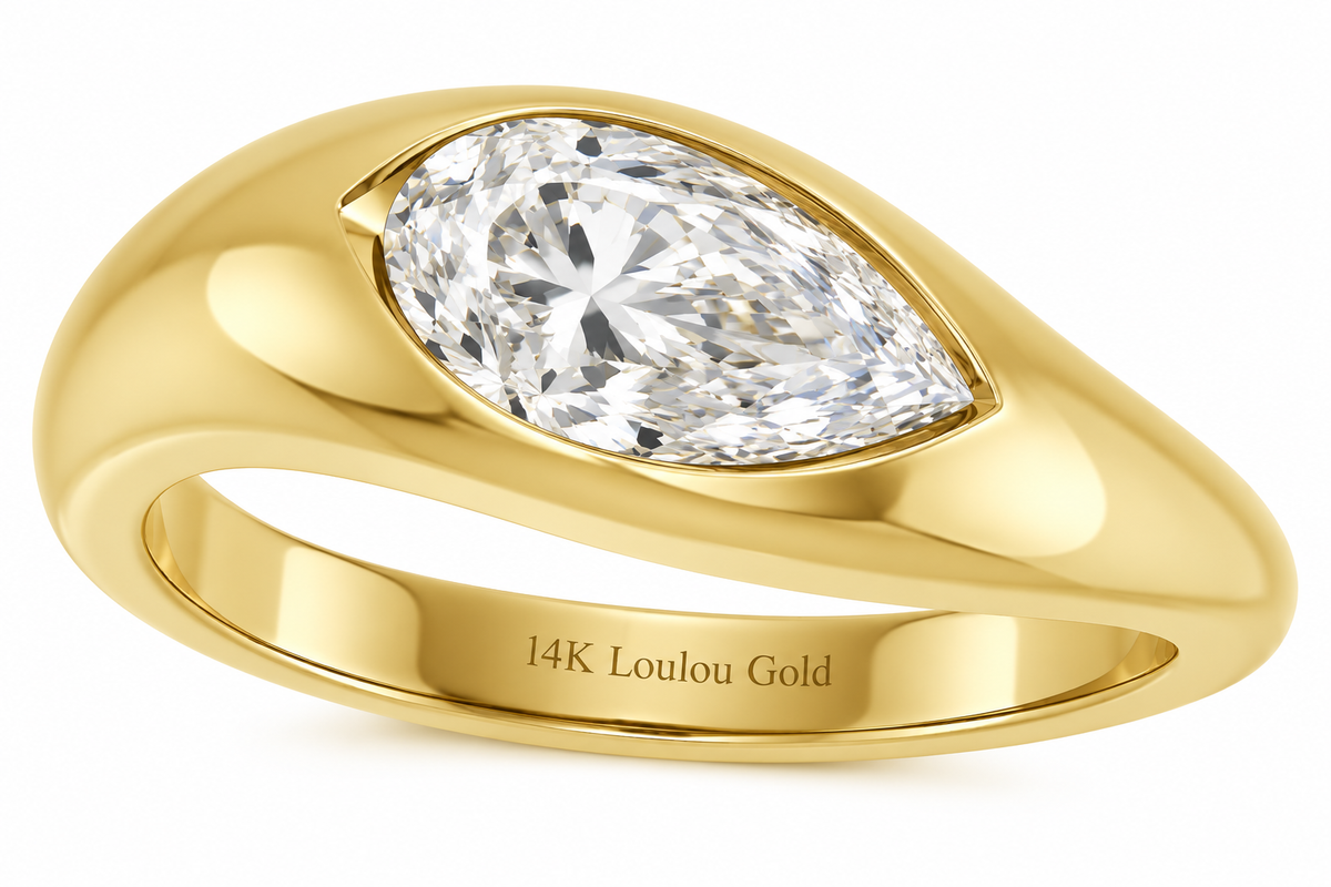 14K Pear Diamond Solo Ring