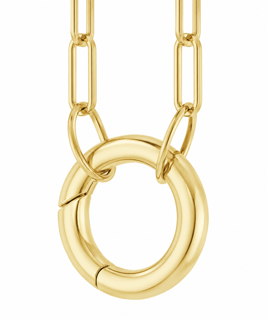 14K Halo Hinged Charm Necklace