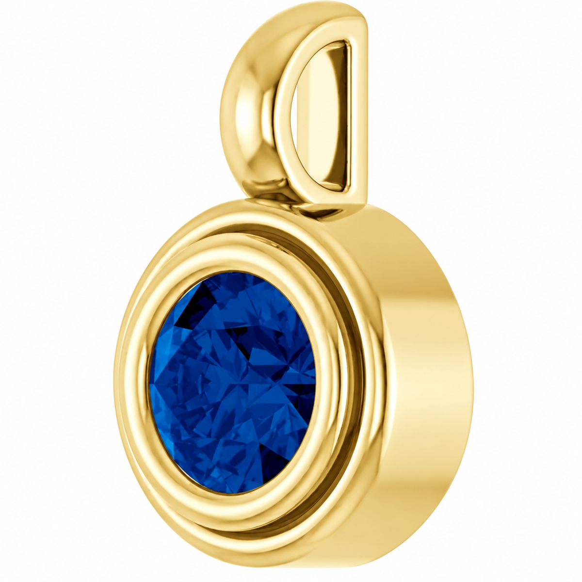 14K Round Disc Charm Necklace