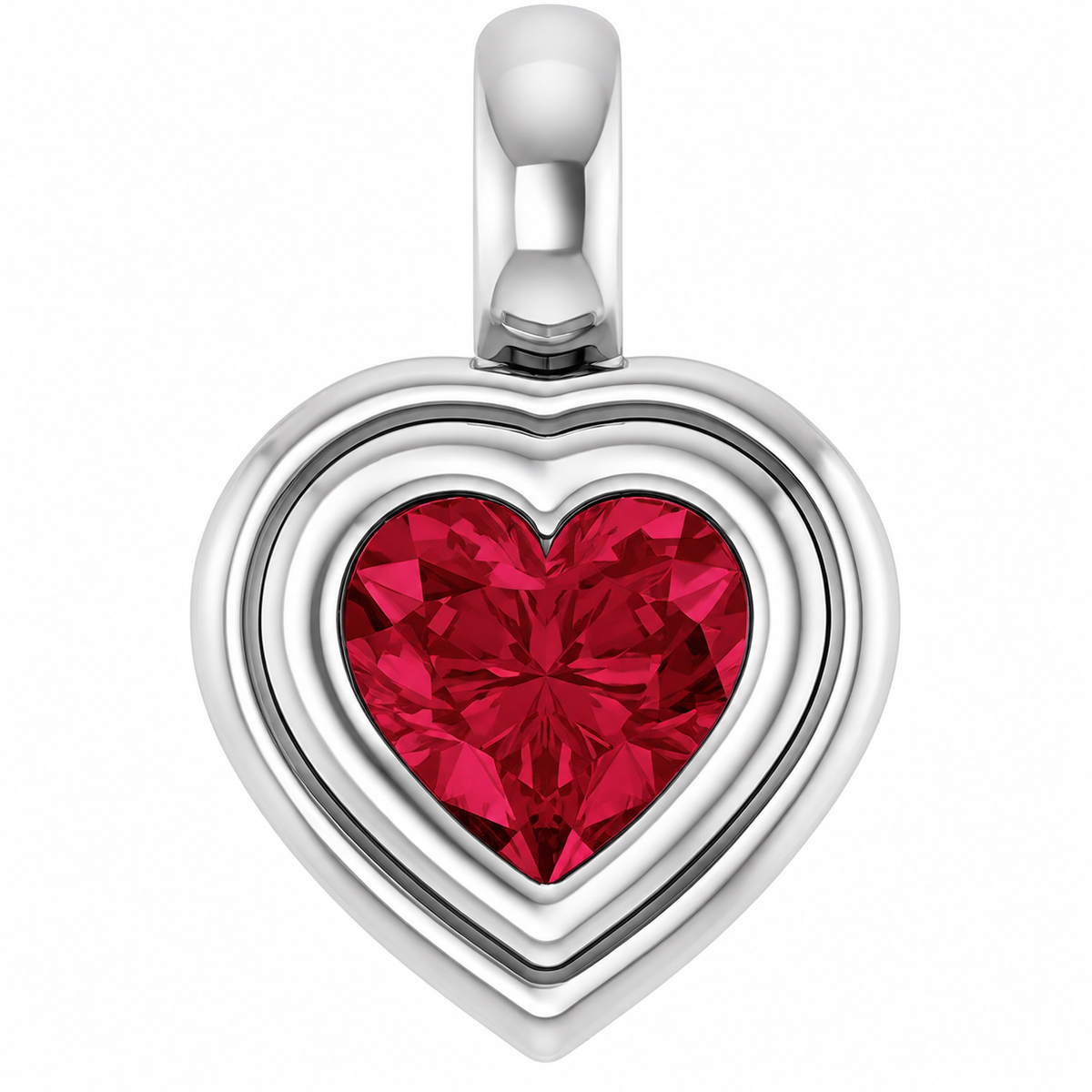 14K Heart Disc Charm Necklace
