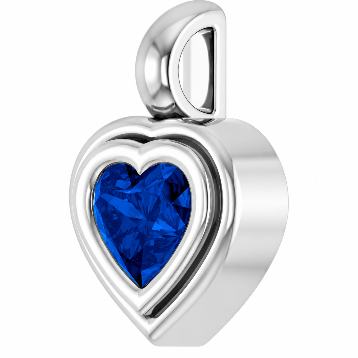 14K Heart Disc Charm Necklace