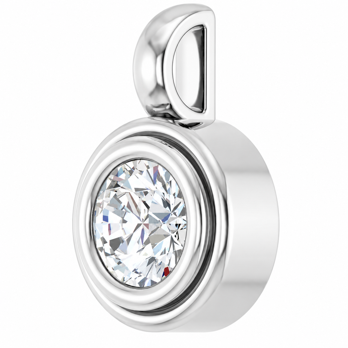 14K Round Disc Charm Necklace