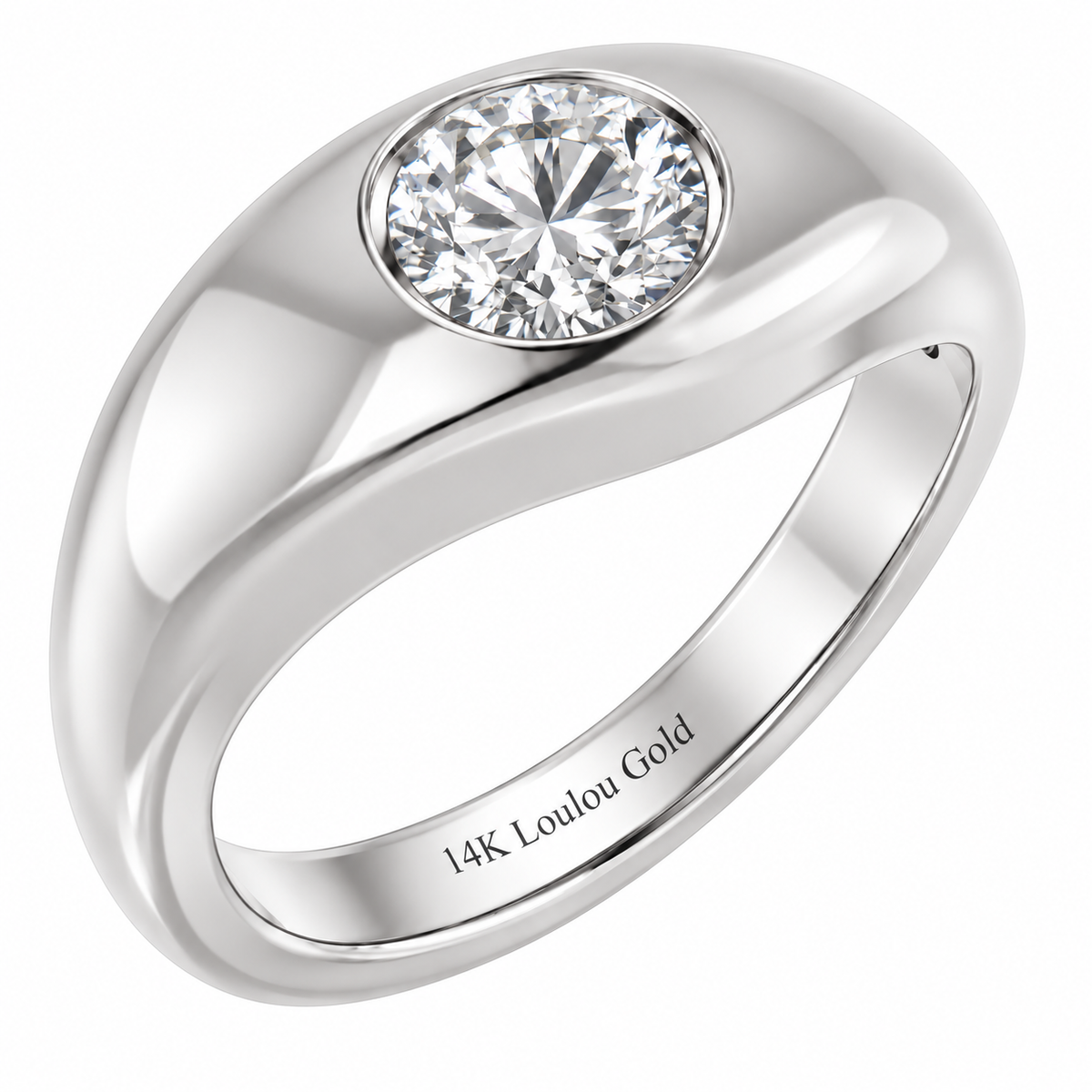 14K Round Diamond Solo Ring