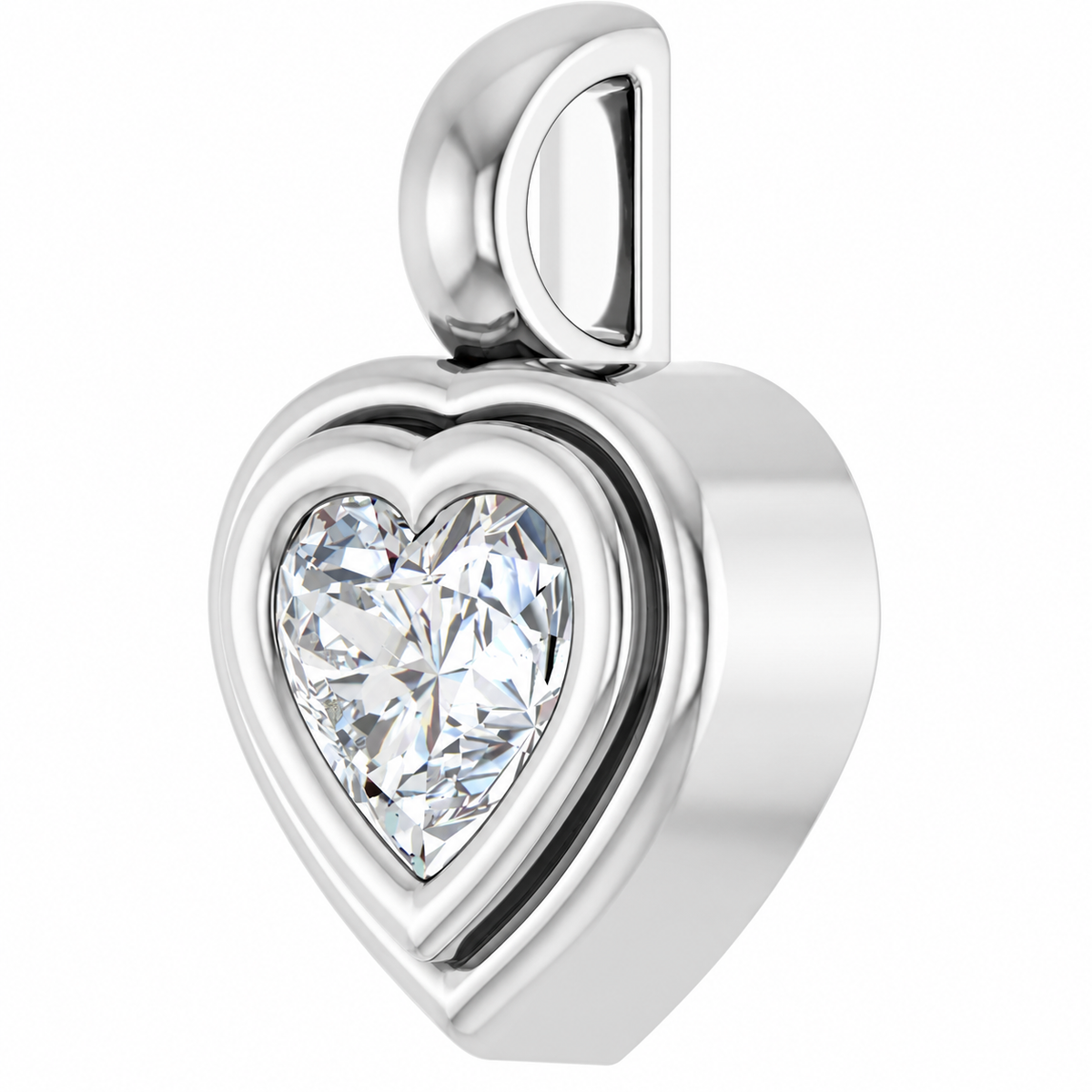 14K Heart Disc Charm Necklace