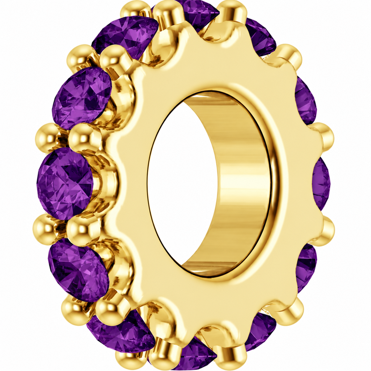 14K Stackable Birthstone Spacer Charm