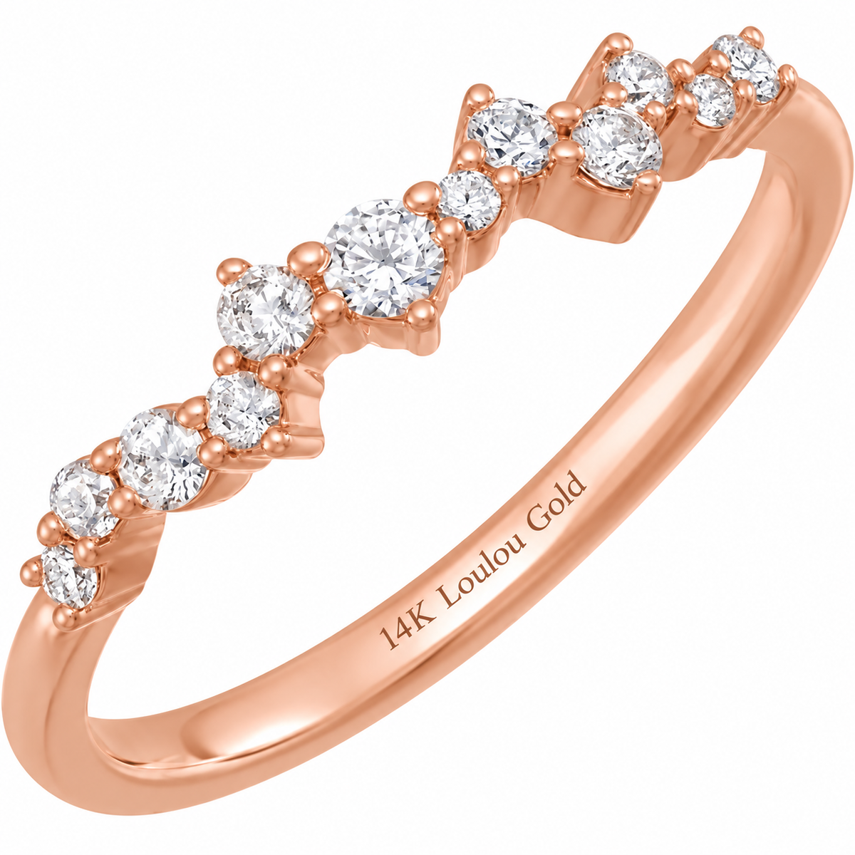 14K Diamond Stardust Stackable Ring