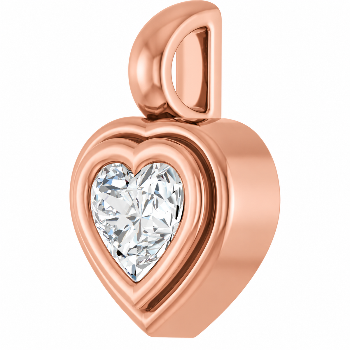 14K Heart Disc Charm Necklace