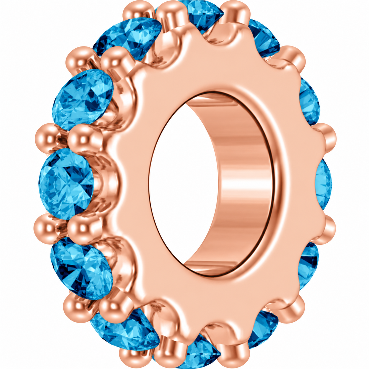 14K Stackable Birthstone Spacer Charm