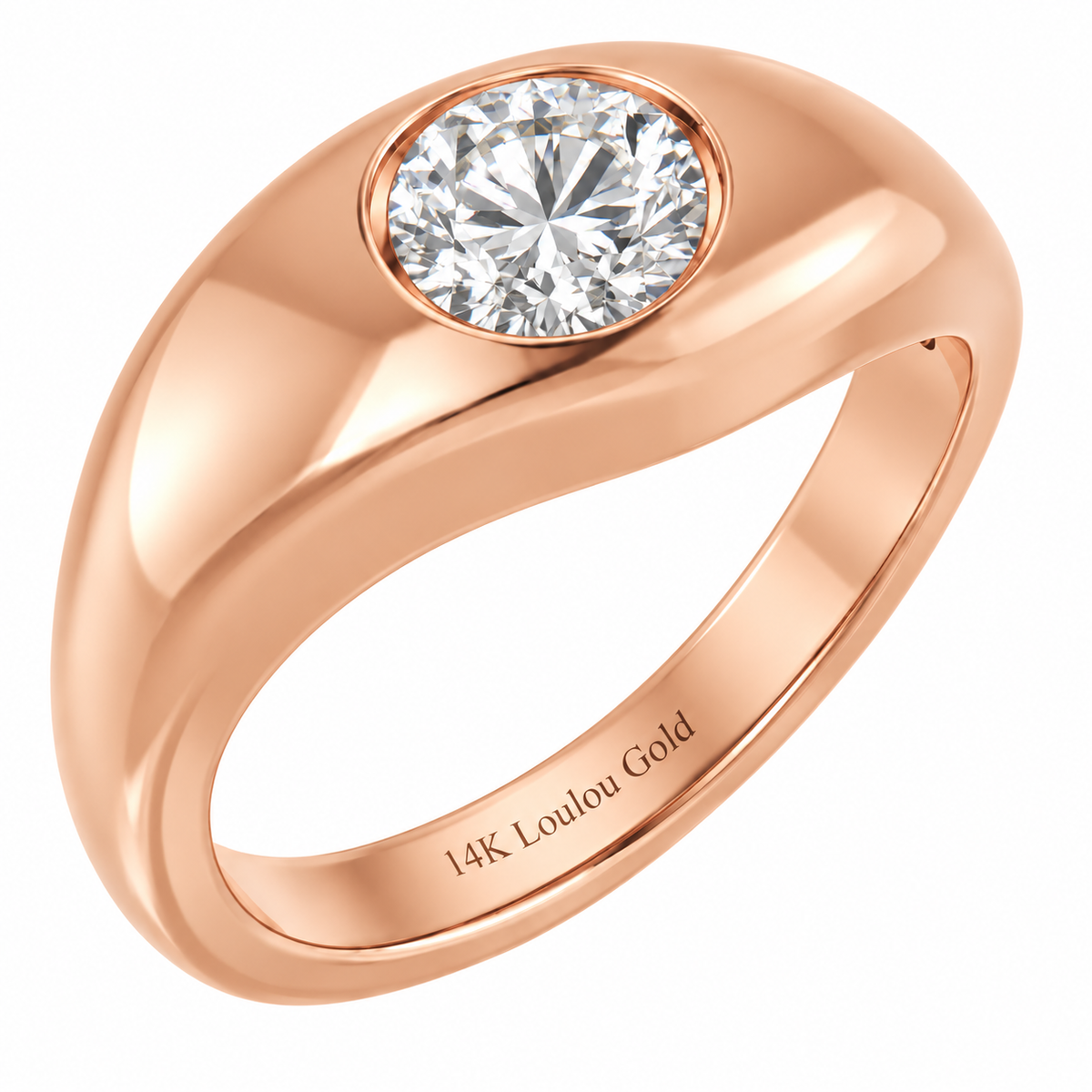 14K Round Diamond Solo Ring