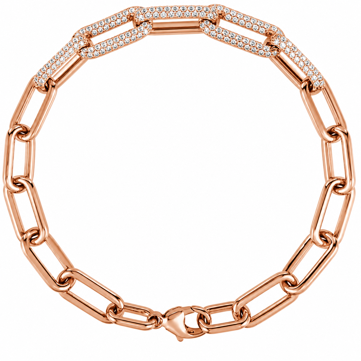14K Diamond Chain Link Bracelet