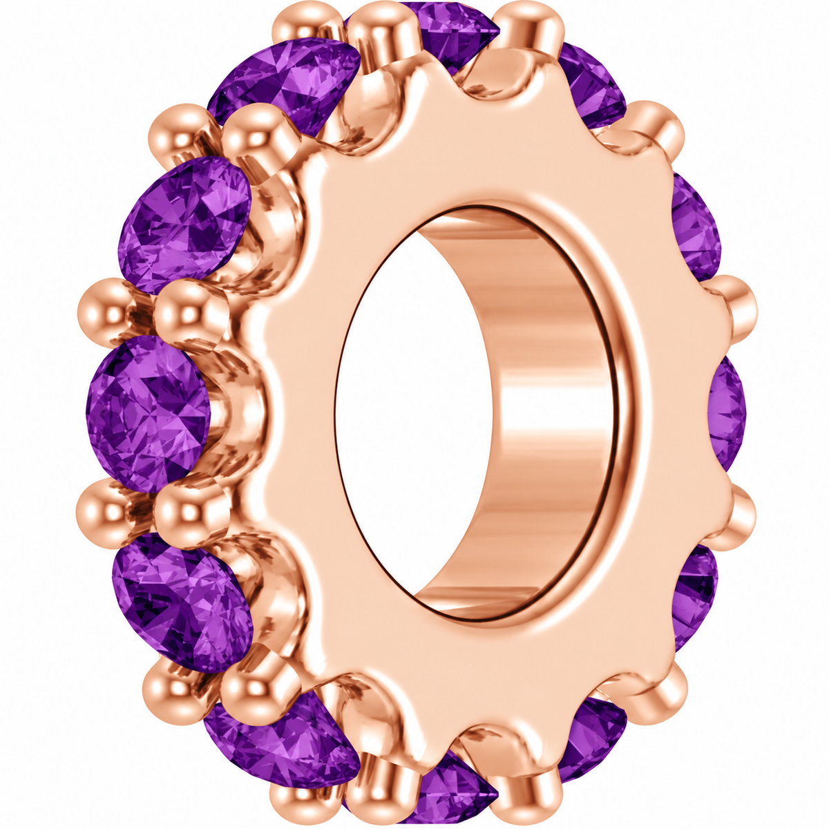 14K Stackable Birthstone Spacer Charm