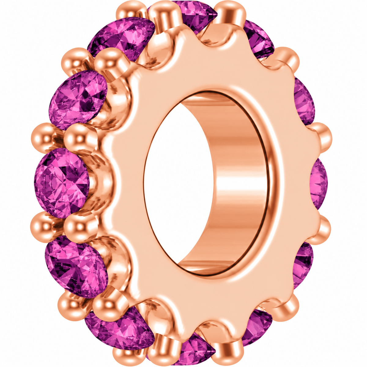 14K Stackable Birthstone Spacer Charm