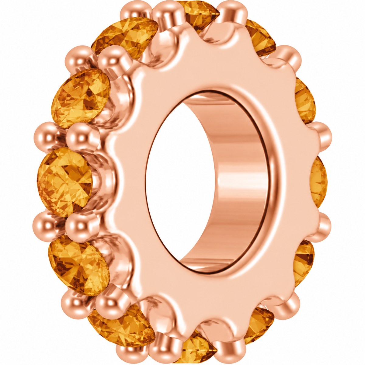 14K Stackable Birthstone Spacer Charm
