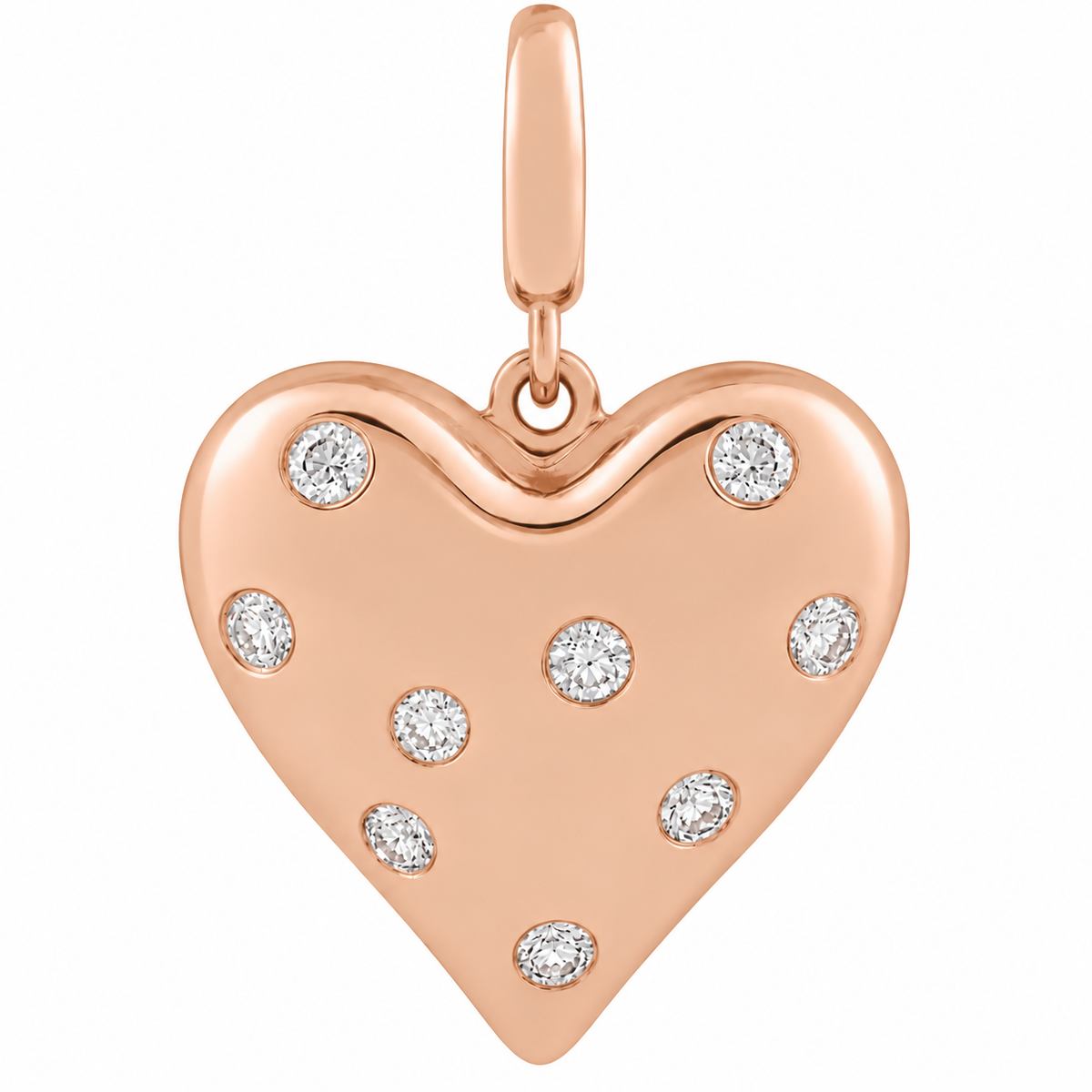 14K Bombe Heart Charm Necklace