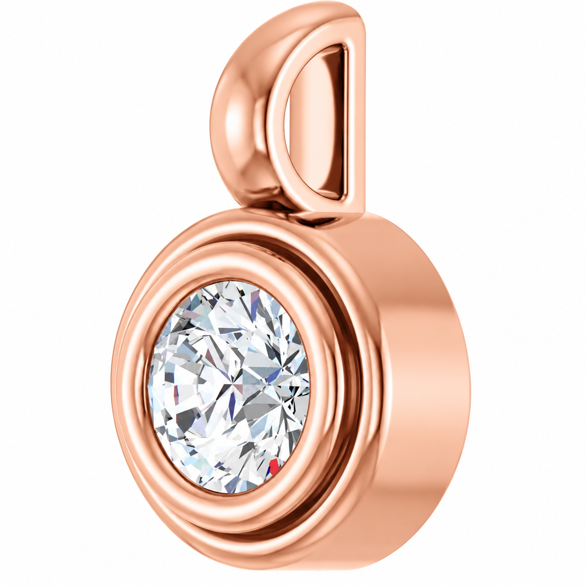 14K Round Disc Charm Necklace