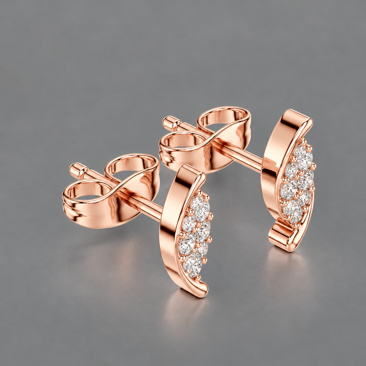 14K Sway Diamond Stud Earring