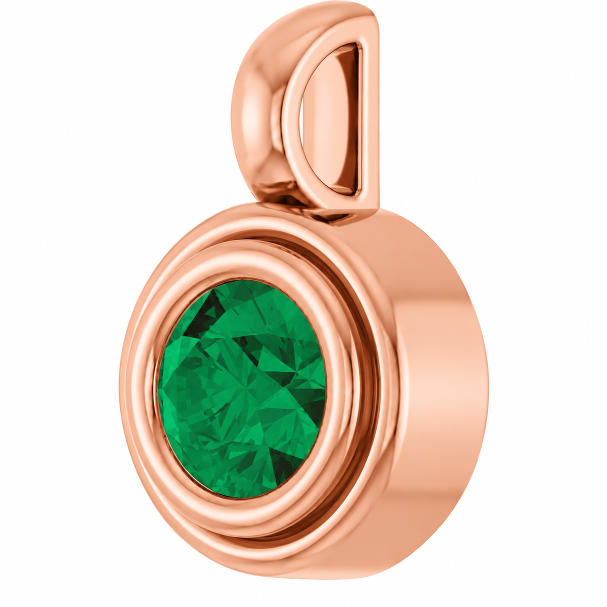 14K Round Disc Charm Necklace