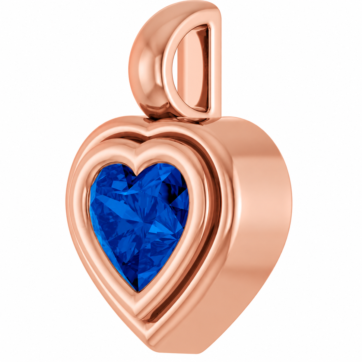 14K Heart Disc Charm Necklace