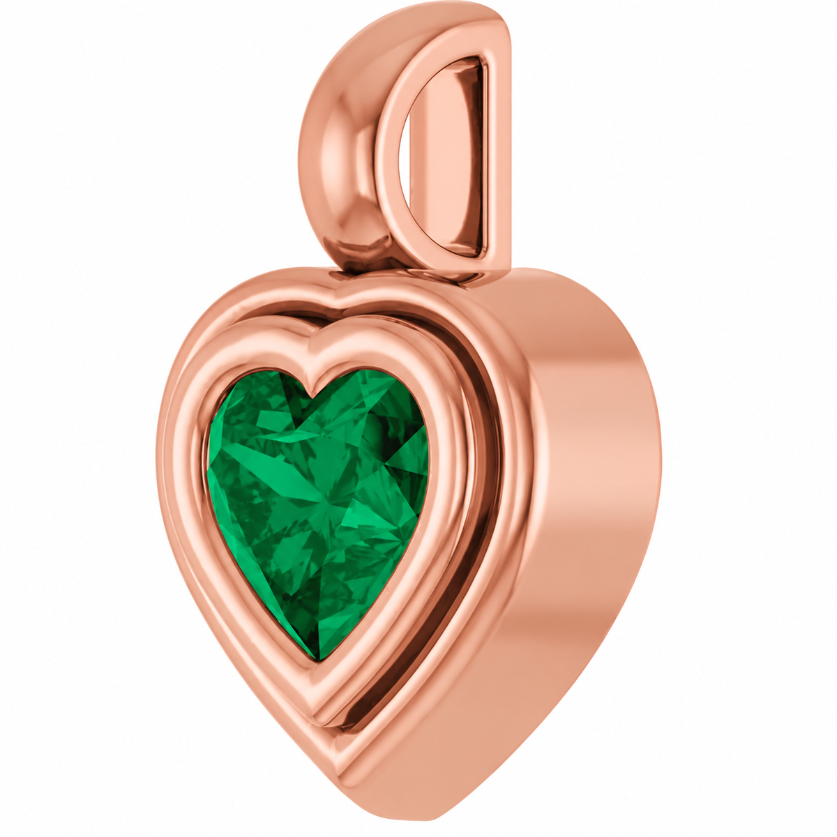 14K Heart Disc Charm Necklace