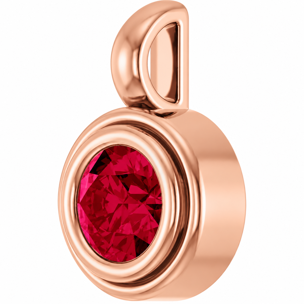 14K Round Disc Charm Necklace