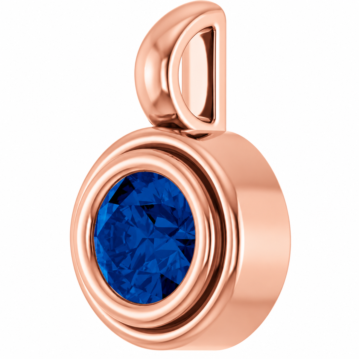 14K Round Disc Charm Necklace