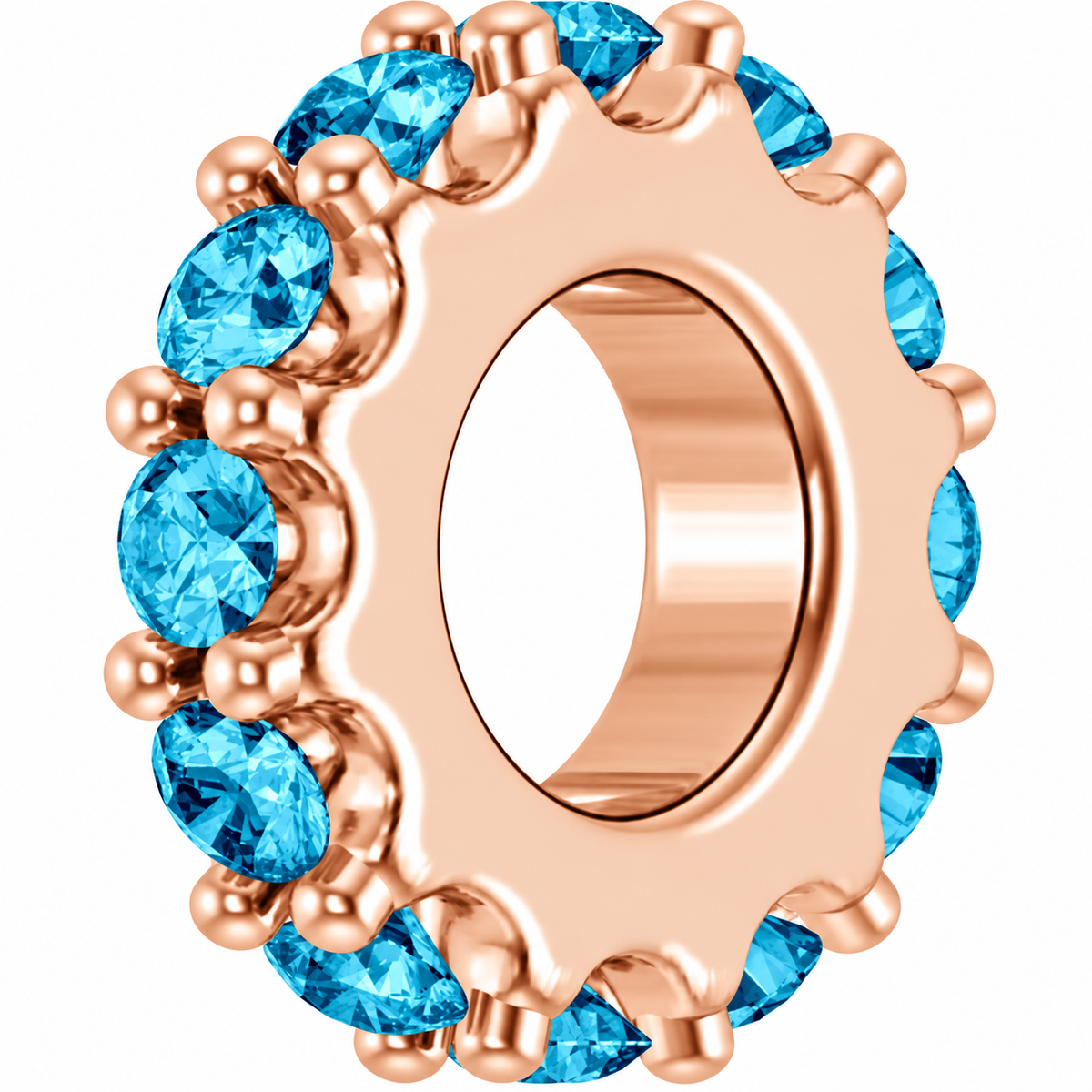 14K Stackable Birthstone Spacer Charm