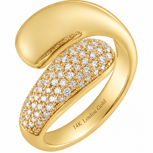14K Due Flow Diamond Ring