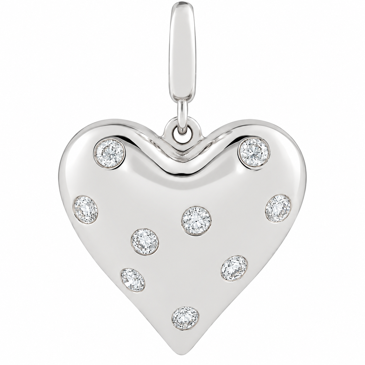 14K Bombe Heart Charm Necklace