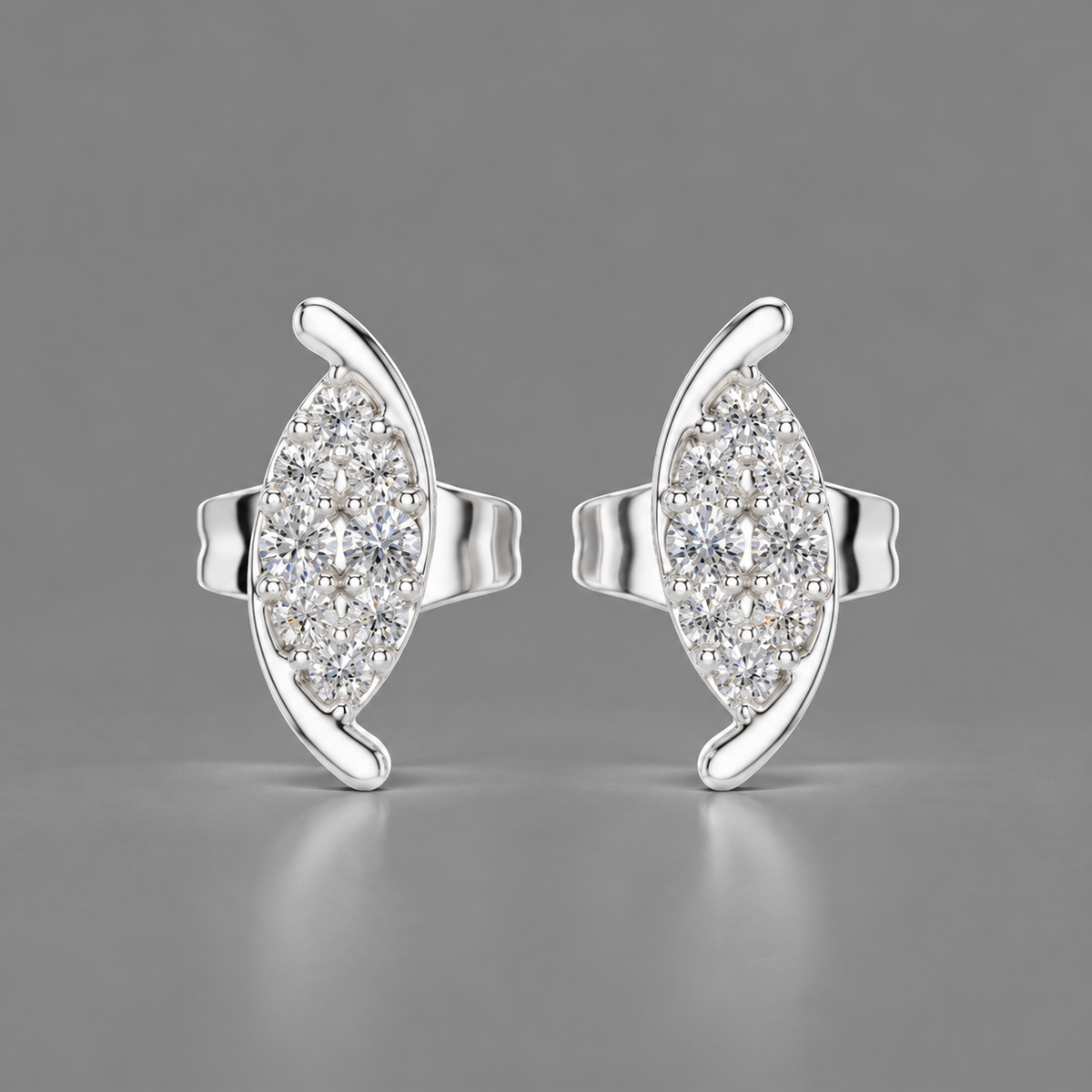 14K Sway Diamond Stud Earring