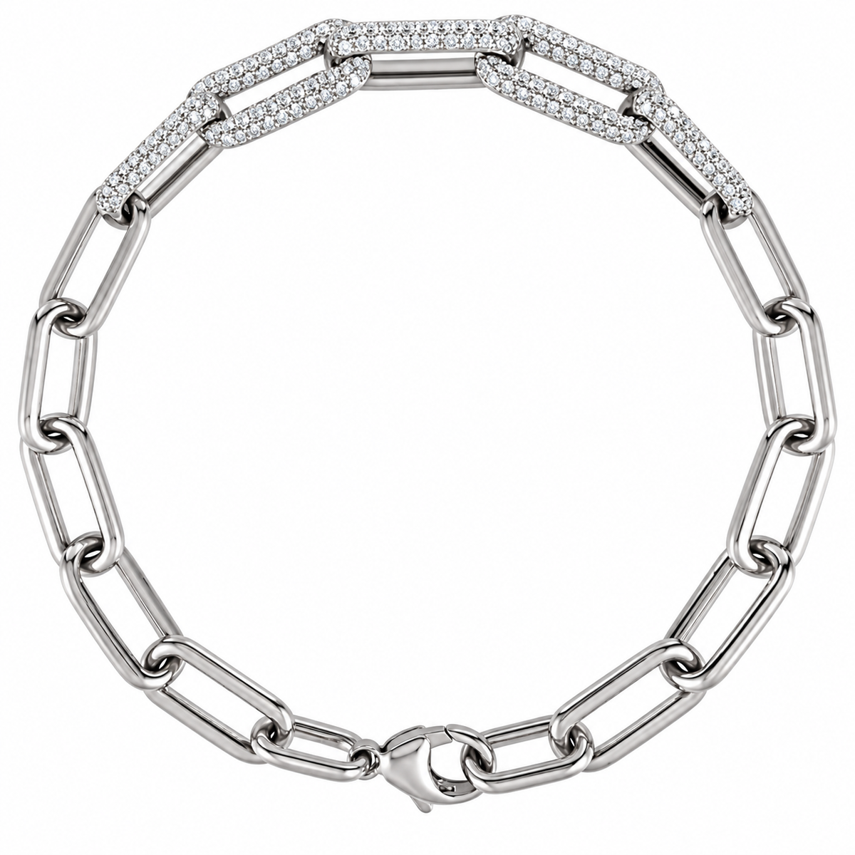 14K Diamond Chain Link Bracelet