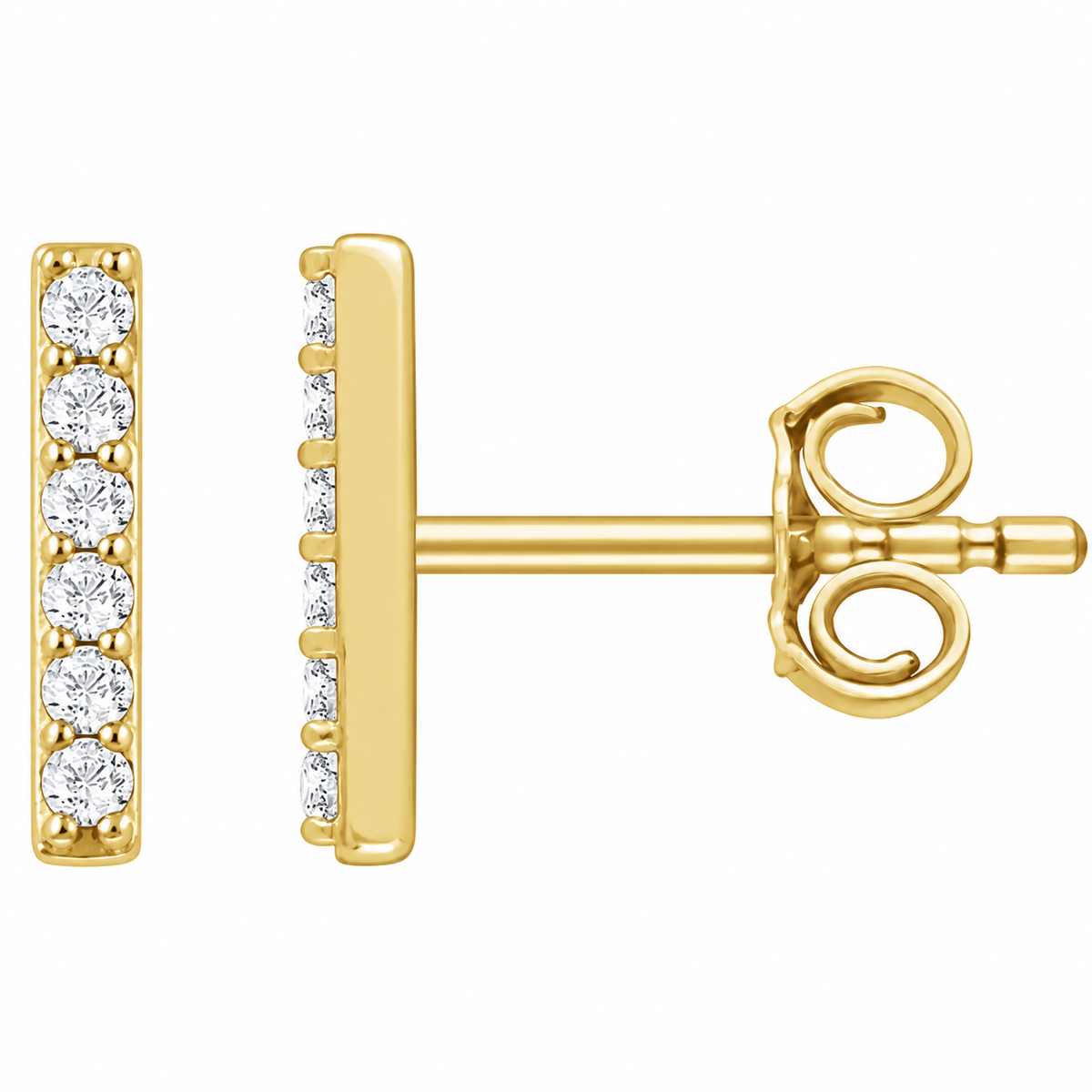 14K Diamond Bar Earrings