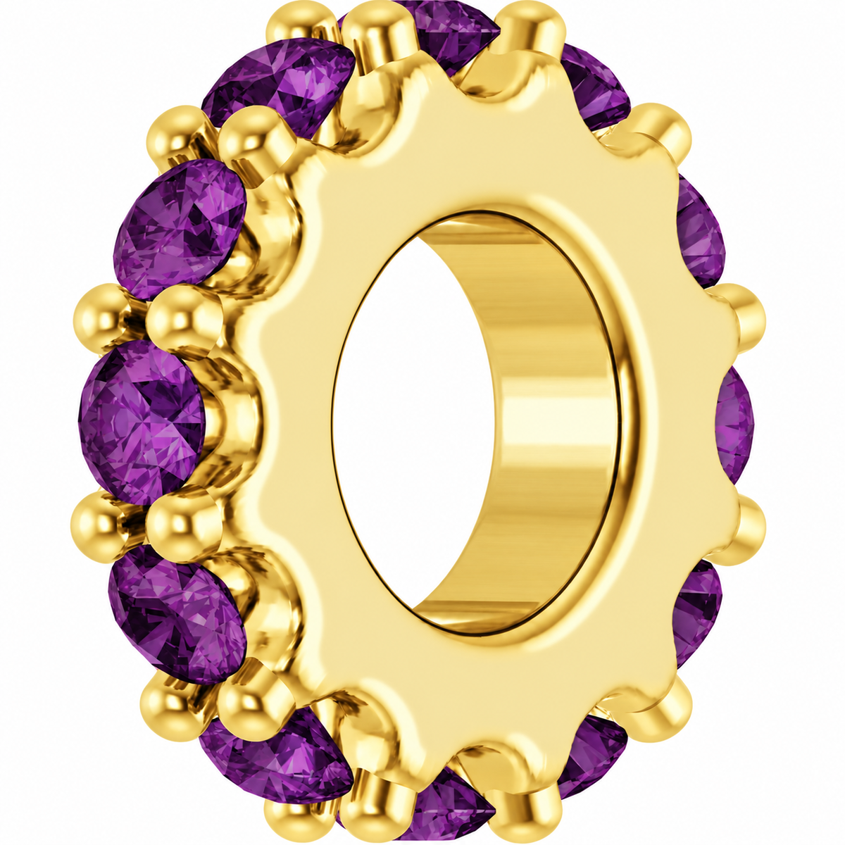 14K Stackable Birthstone Spacer Charm