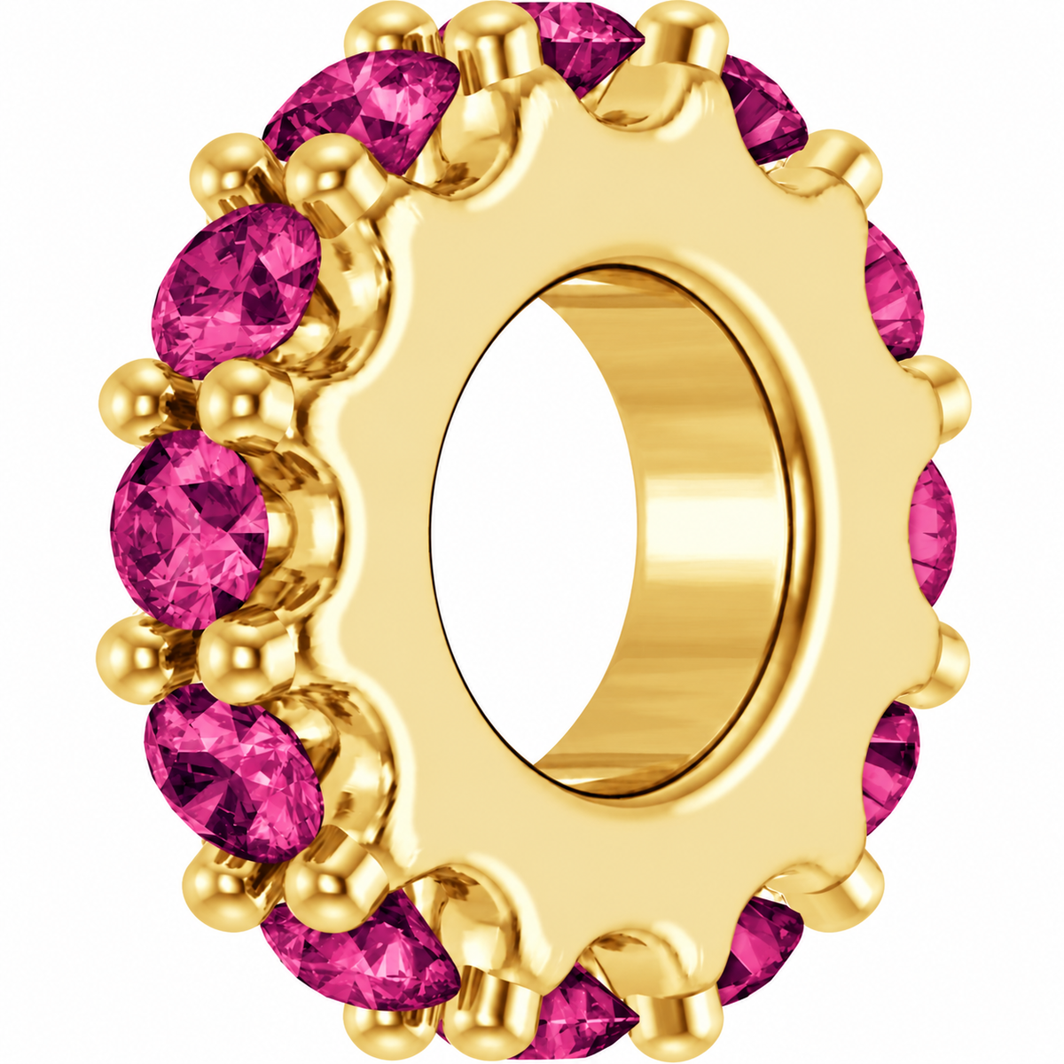 14K Stackable Birthstone Spacer Charm
