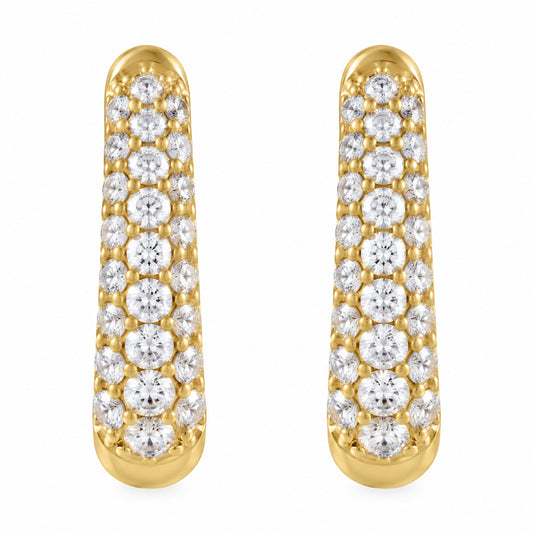 14K Gold Diamond Hoop Earring