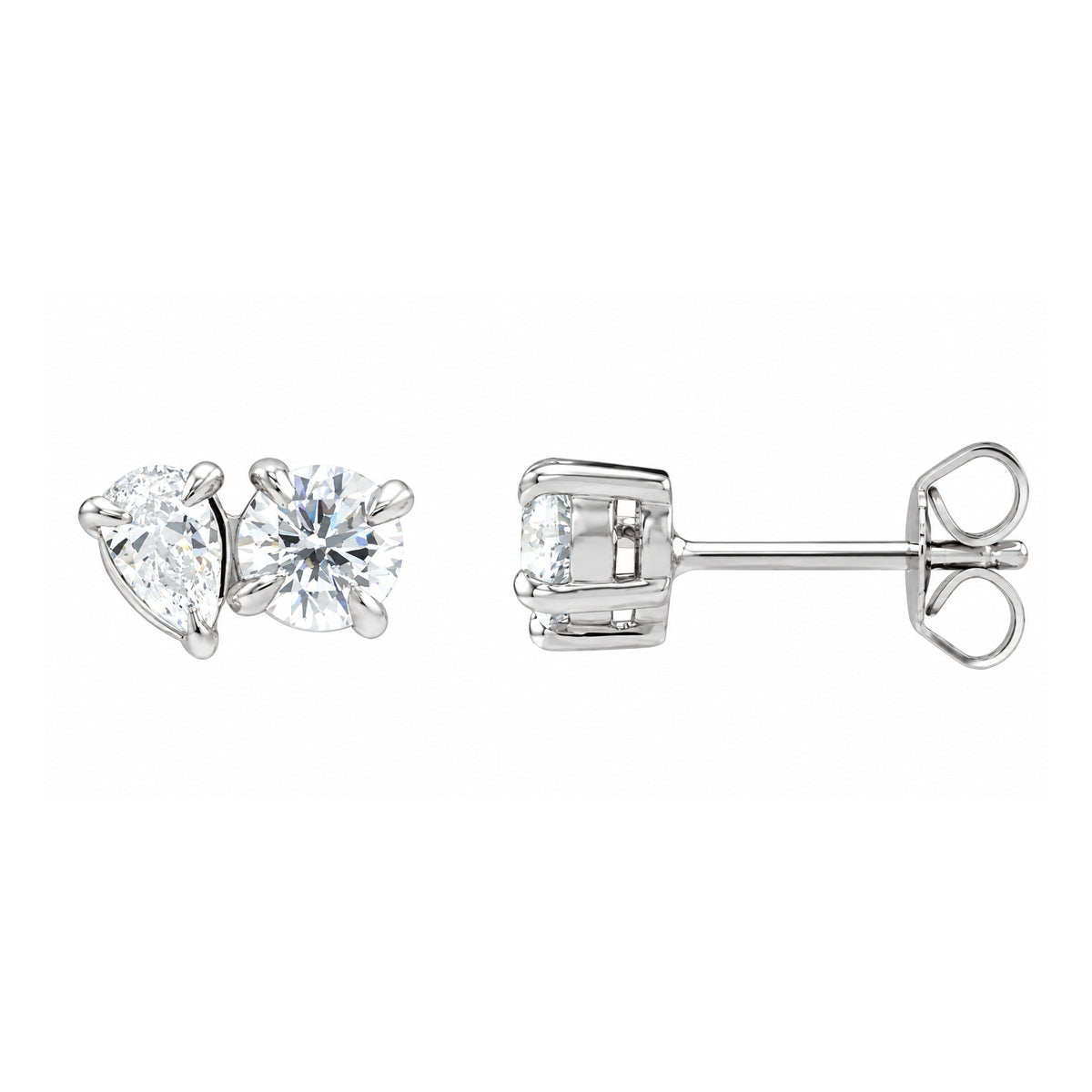 14K 2Stone Stud Earrings