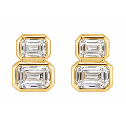 14kMini-Me Emerald Diamond Earring