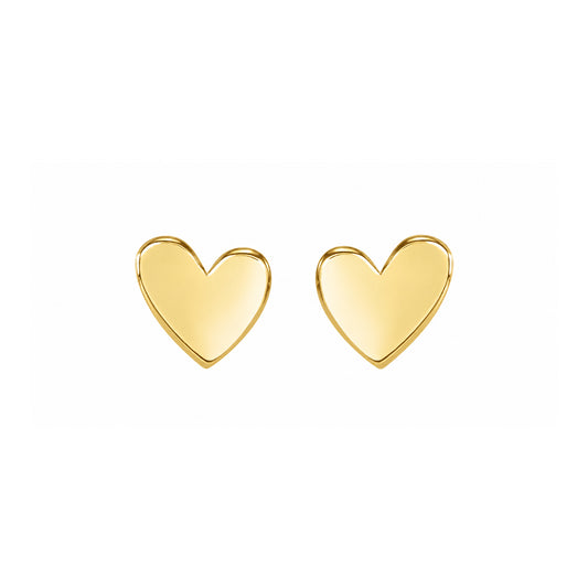 14K Asymmetrical Heart Earrings