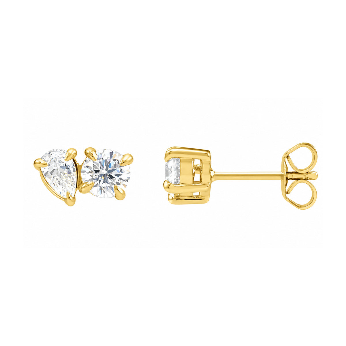14K 2Stone Stud Earrings