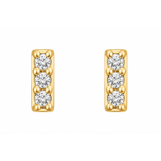 14K Mini Diamond Bar Earrings